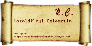 Mozolányi Celesztin névjegykártya